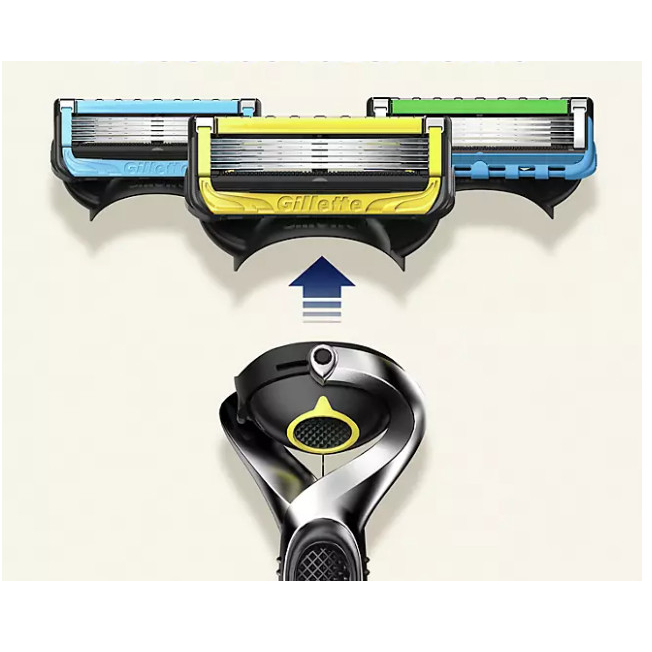 Dao cạo râu 5 lưỡi Gillette Proglide5 với lưỡi gel bôi trơn tăng cường giúp cạo sạch sâu, làm mát da