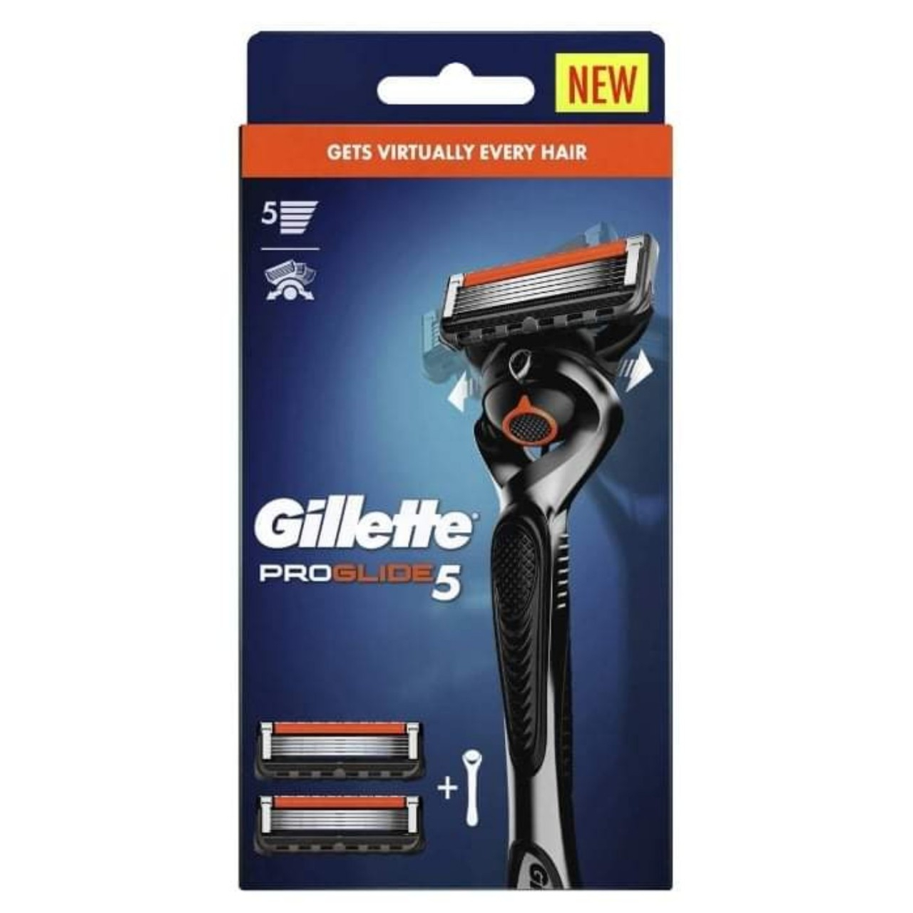 Dao cạo râu 5 lưỡi Gillette Proglide5 với lưỡi gel bôi trơn tăng cường giúp cạo sạch sâu, làm mát da