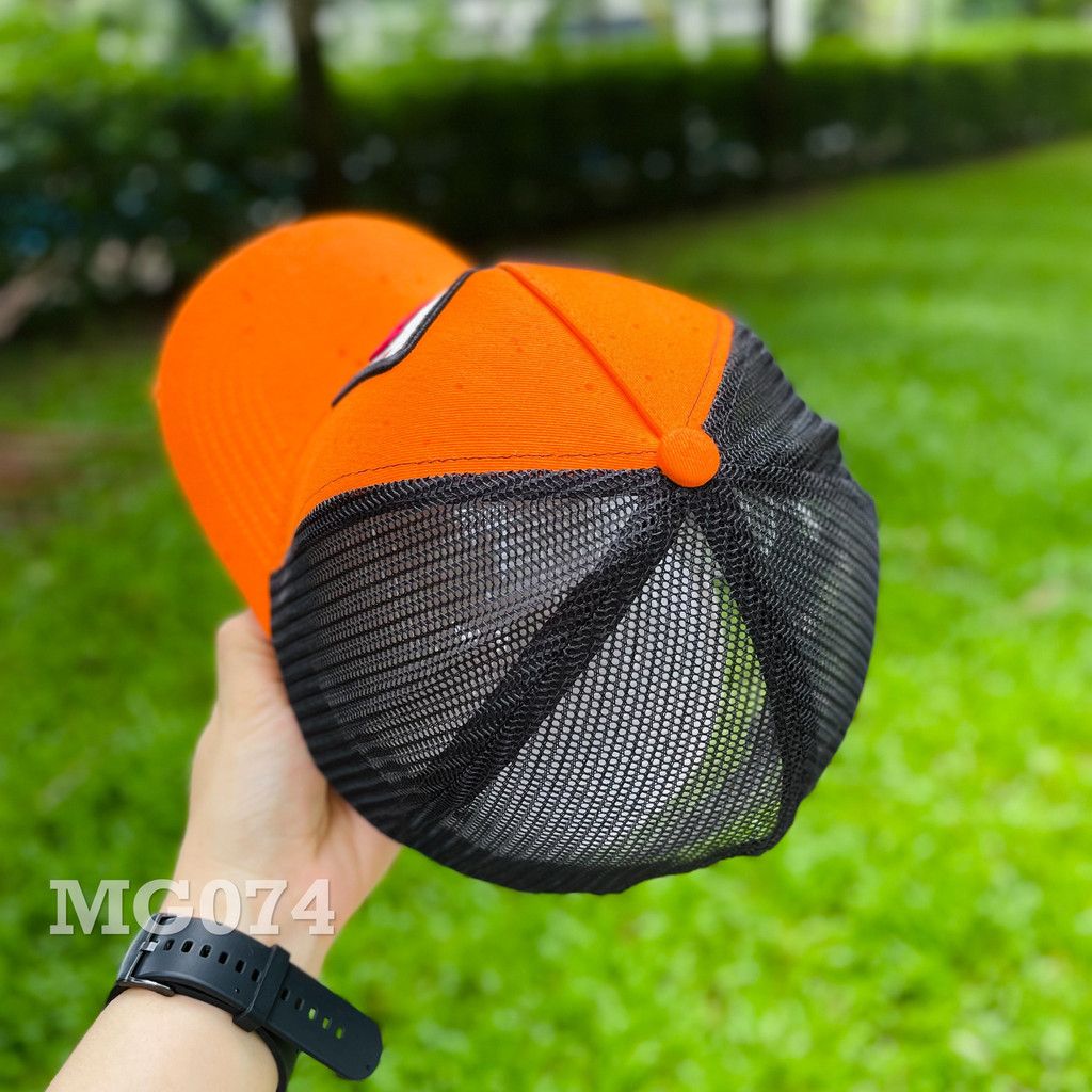 Nón kết Mũ lưỡi trai lưới Mesh Cap Replay nam nữ thoáng khí màu cam MG074