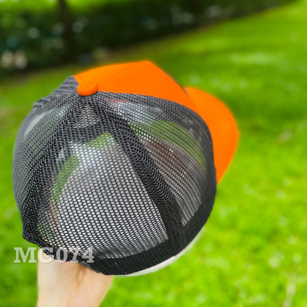 Nón kết Mũ lưỡi trai lưới Mesh Cap Replay nam nữ thoáng khí màu cam MG074
