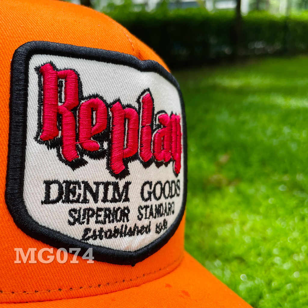 Nón kết Mũ lưỡi trai lưới Mesh Cap Replay nam nữ thoáng khí màu cam MG074