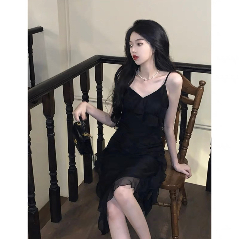 Set Váy Hai Dây Tầng Bèo Ren Tặng Kèm Áo Khoác Dou.dresso