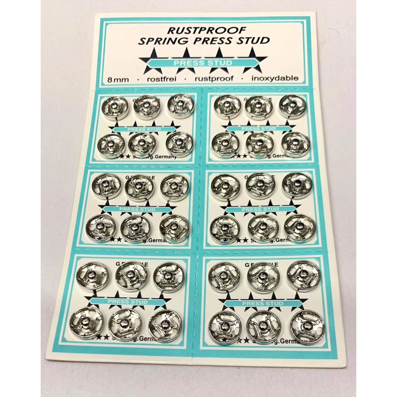 1 vỉ 36 cái nút bóp tốt của Đức cỡ 10mm