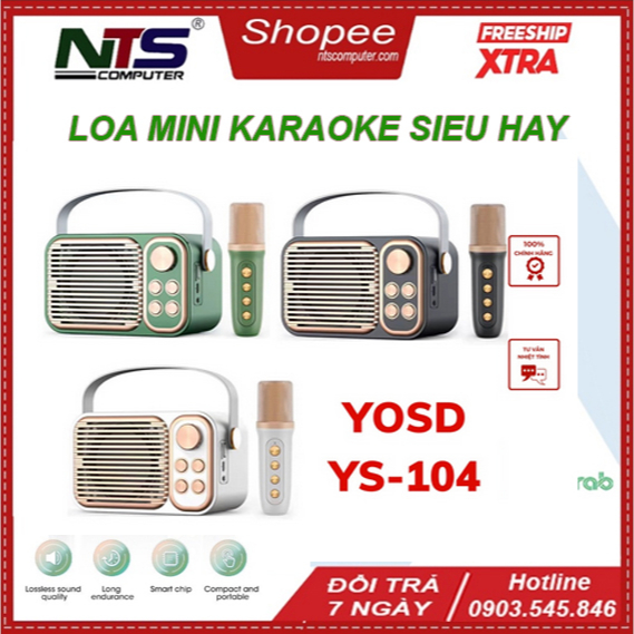 Loa Karaoke Bluetooth Mini YS-103 Kèm 1 Micro Không Dây Công Suất 5W Âm Thanh Siêu Hay