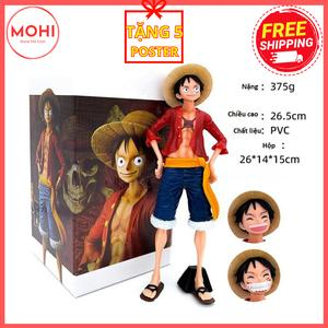Mô hình Luffy Grandista có 3 mặt thay đổi 27 cm, có hộp màu