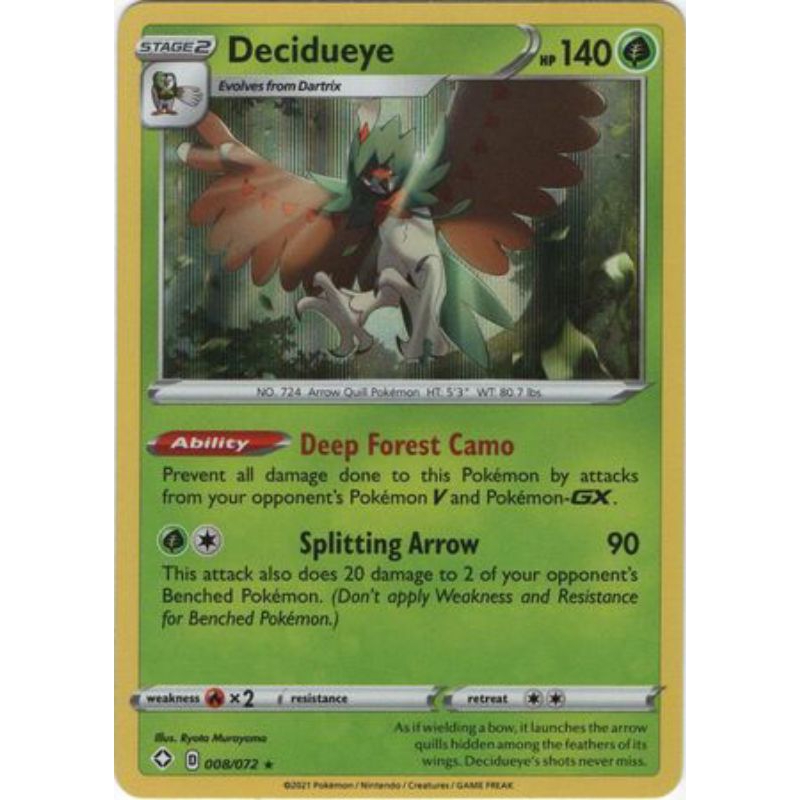 Thẻ Pokémon Decidueye - 8/72 - Holo Rare Shining Fates Singles