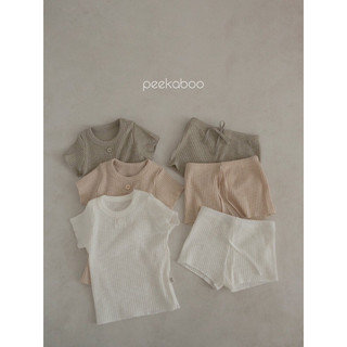 Peekaboo bộ đồ cộc tay Humming unisex cho bé trai bé gái