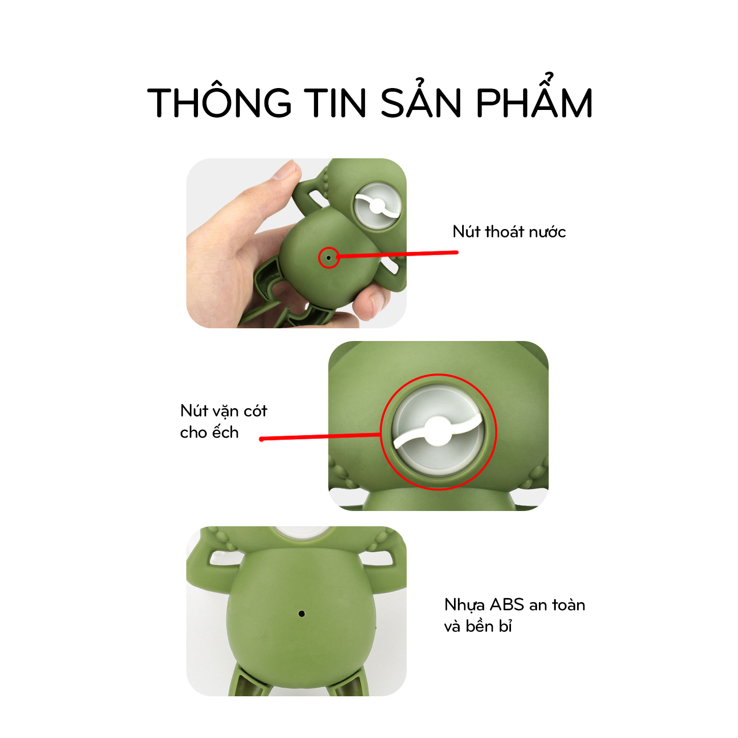 Đồ chơi nhà tắm COMBO 3 con ếch thả nước chạy bằng cót cho bé