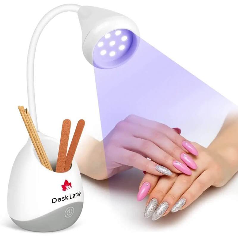 Máy hơ móng up gel tích điện mini để bàn không giây đèn hơ gel 1 ngón