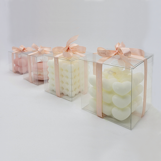 Hộp gói quà, hộp đựng nến bằng nhựa PVC trong suốt tặng Ruy băng kèm theo sản phẩm