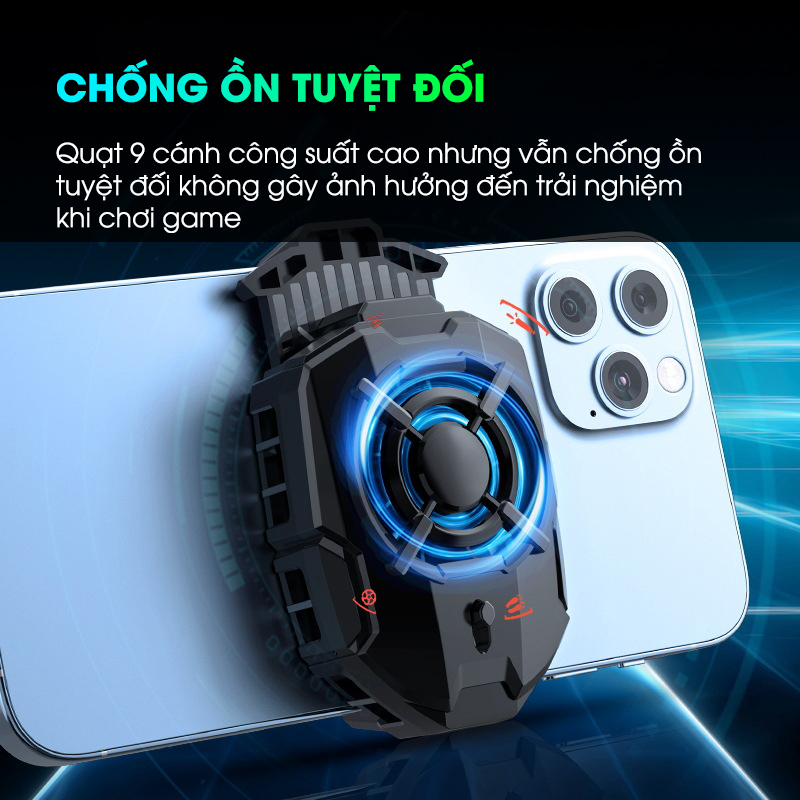 Quạt tản nhiệt điện thoại MEMO DLA7 sò lạnh làm mát sâu chống ồn led gaming chơi game liên quân tốc chiến pubg ff mobile