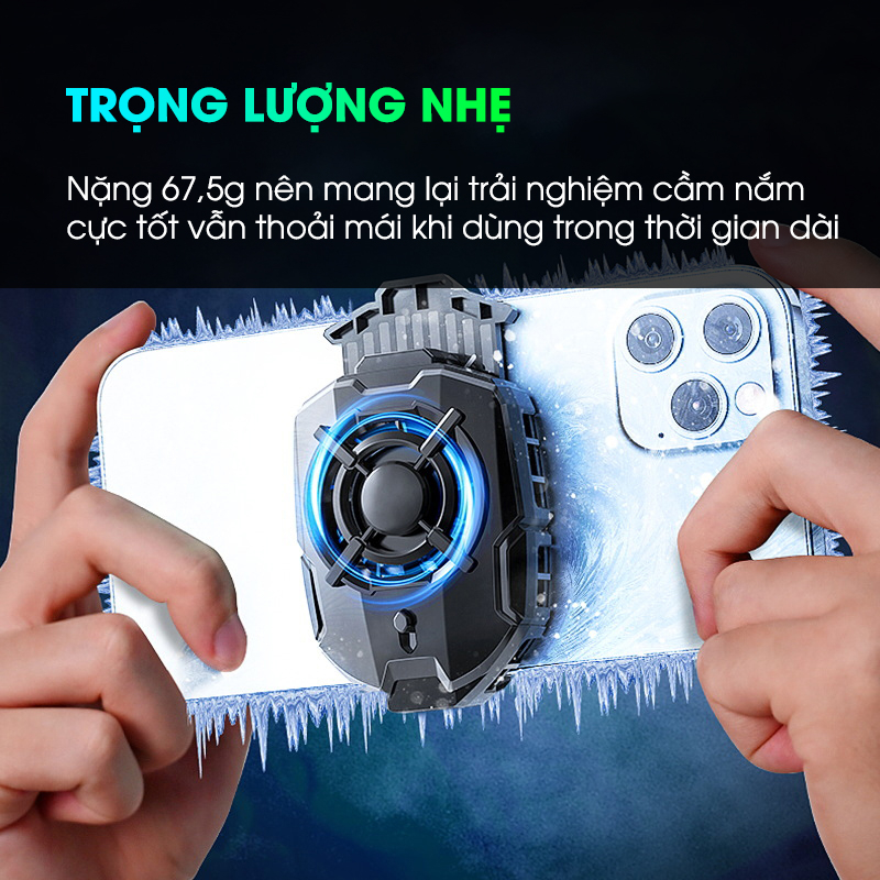 Quạt tản nhiệt điện thoại MEMO DLA7 sò lạnh làm mát sâu chống ồn led gaming chơi game liên quân tốc chiến pubg ff mobile