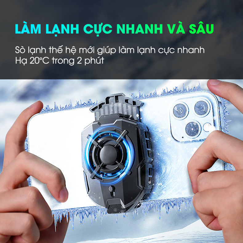 Quạt tản nhiệt điện thoại MEMO DLA7 sò lạnh làm mát sâu chống ồn led gaming chơi game liên quân tốc chiến pubg ff mobile