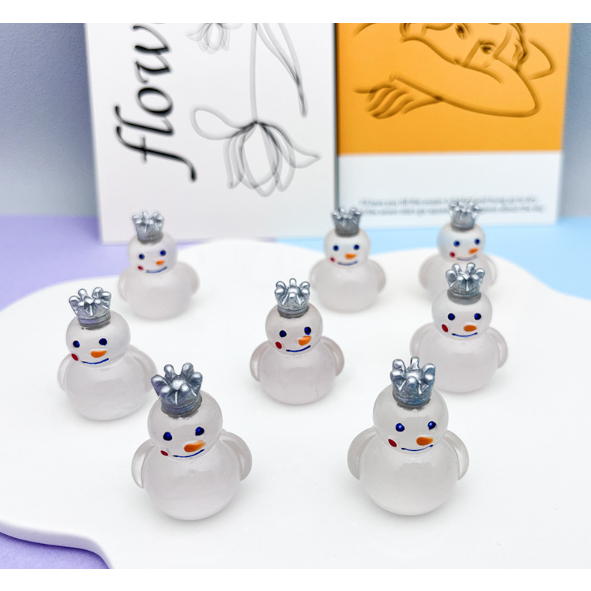 Mô hình người tuyết Mixue trắng dạ quang phát sáng trang trí nhà búp bê, DIY