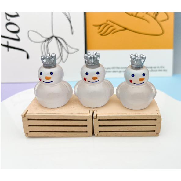 Mô hình người tuyết Mixue trắng dạ quang phát sáng trang trí nhà búp bê, DIY