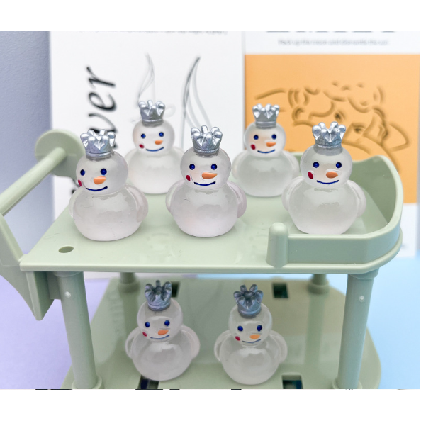 Mô hình người tuyết Mixue trắng dạ quang phát sáng trang trí nhà búp bê, DIY