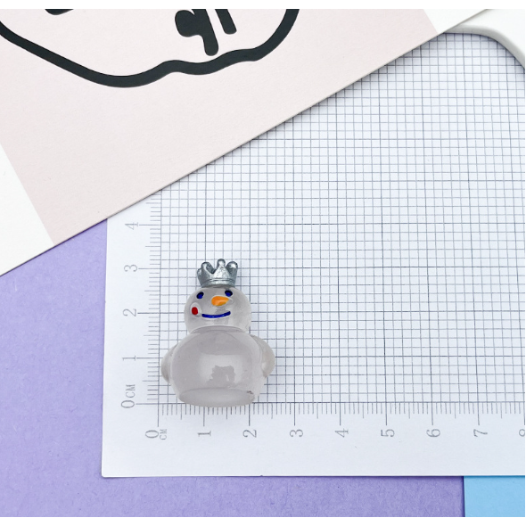 Mô hình người tuyết Mixue trắng dạ quang phát sáng trang trí nhà búp bê, DIY