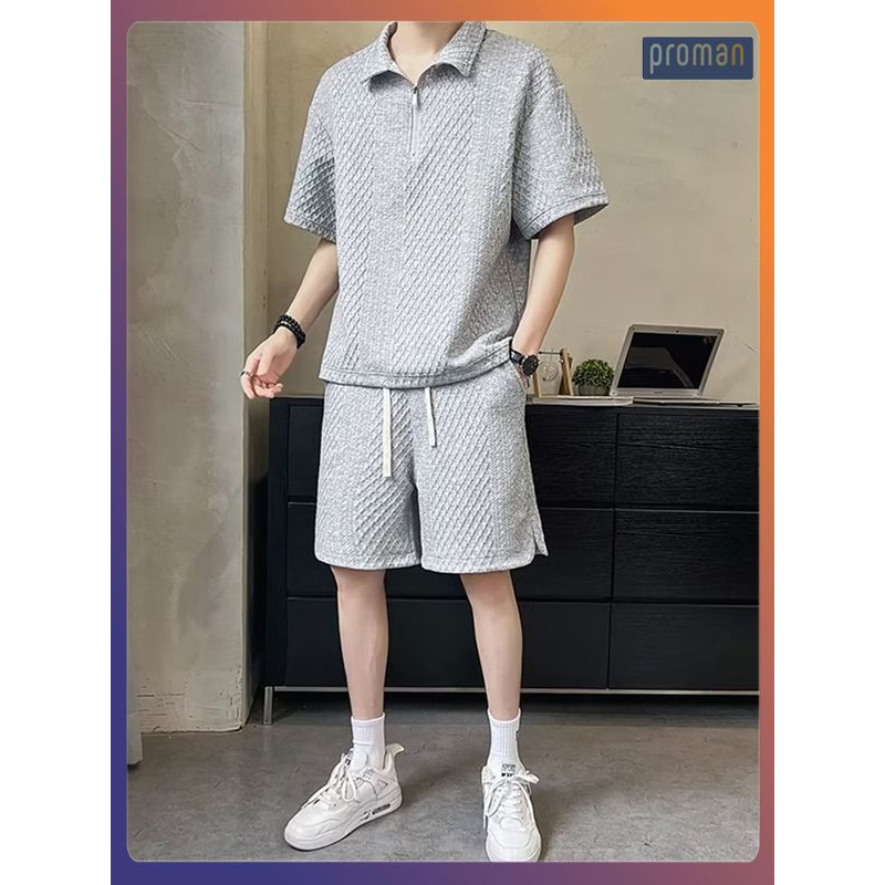Bộ Thể Thao Cotton Vân Khóa Nam Nữ Siêu Đẹp, Bộ Đồ Nam Mặc Nhà Chất Tổ Ong Mềm Mịn Co Giãn Tốt BO12 - PROMAN | BigBuy360 - bigbuy360.vn