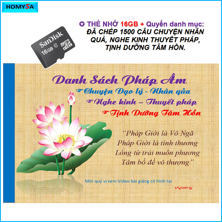 Thẻ nhớ 4g 8g 16g 32g - Chép kinh pháp theo yêu cầu- Có sẵn pháp TL Thích Thông Lạc, TT.Thích Chân Quang, Thầy Pháp Hòa