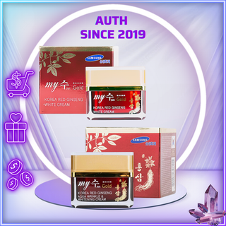 Kem Sâm My Gold Ngày và Đêm Korea Red Ginseng Aqua Wrinkle & White Cream 50ml