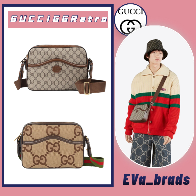 Gucci👜: New!! Gucci GG Retro GG/shoulder bag Túi Nam/Túi Đeo Vai/Túi Messenger