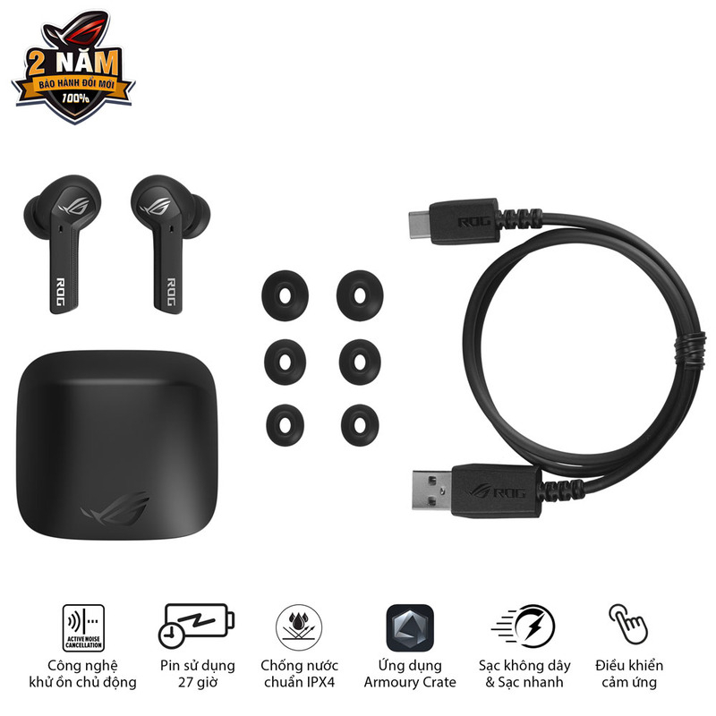 Tai nghe không dây Asus ROG CETRA TRUE WL - Hàng chính hãng