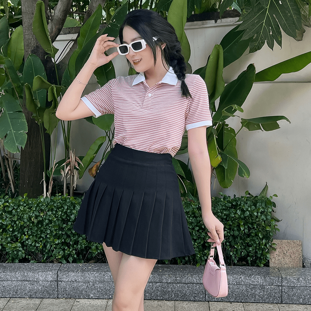 Áo Thun polo nữ TOLI cổ phối trẻ trung, dáng ôm nhẹ, vải Cotton mềm mịn,chính hãng cao cấp [S84]