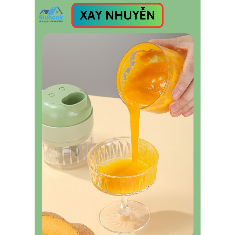 Máy Xay Cắt Thực Phẩm Đa Năng, Nhỏ Gọn, Tiện Lợi, Lưỡi Dao Sắc Bén Chống Gỉ, 200ml - Bluhook