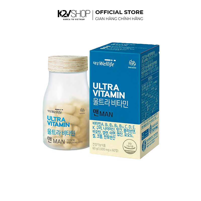 Viên Uống Bảo Vệ Sức Khoẻ Dành Cho Nam Daesang Wellife Ultra Vitamin For Men 60 viên- K2V Shop