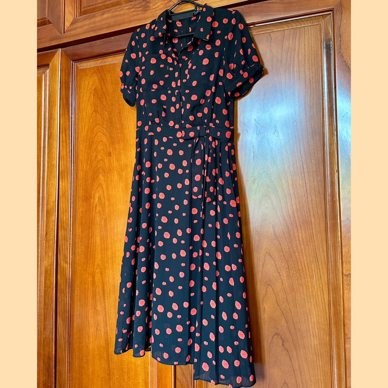 Thanh lý đầm hãng Nem New chấm bi nhẹ nhàng tiểu thư siêu xinh có dây kéo thanh lí áo đầm dài xoè chấm bi xoè thanh lịch