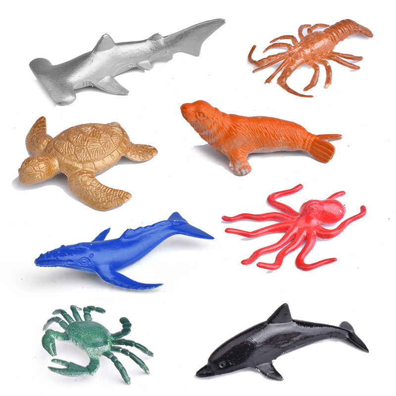 Bộ 46 đồ chơi mô hình Cá Biển & quần thể Sinh Vật biển đáy Đại Dương New4all Animal Ocean World nhựa cho bé 3 tuổi