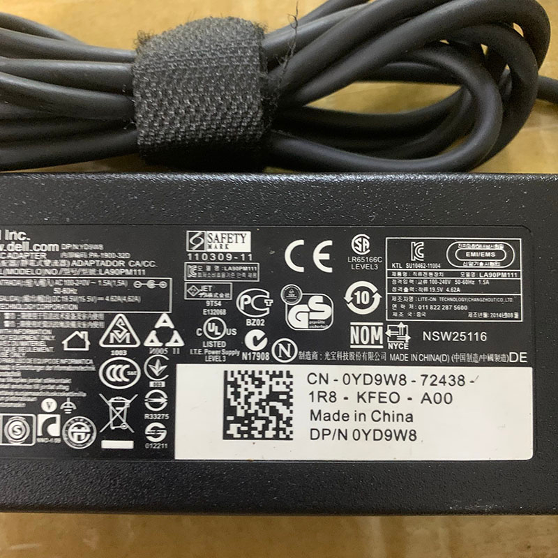 Sạc Zin Laptop Dell 90W 19.5V 4.62A Chân Kim Nhỏ Dùng Cho DELL 5759 5755 7558 3558 3148 7558 5558 5458 XPS 13 XPS12