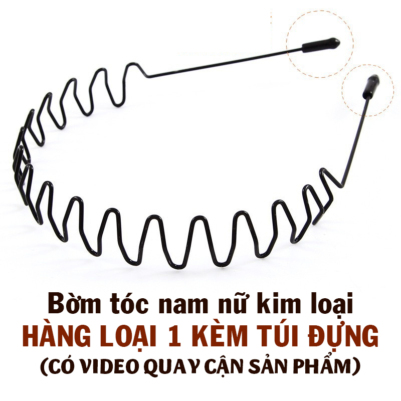 Bờm Tóc Nam Nữ Kim Loại Gợn Sóng Phong Cách Thể Thao Cá Tính