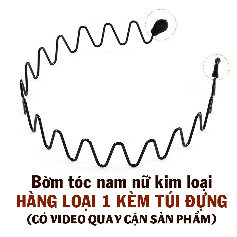 Bờm Tóc Nam Nữ Kim Loại Gợn Sóng Phong Cách Thể Thao Cá Tính