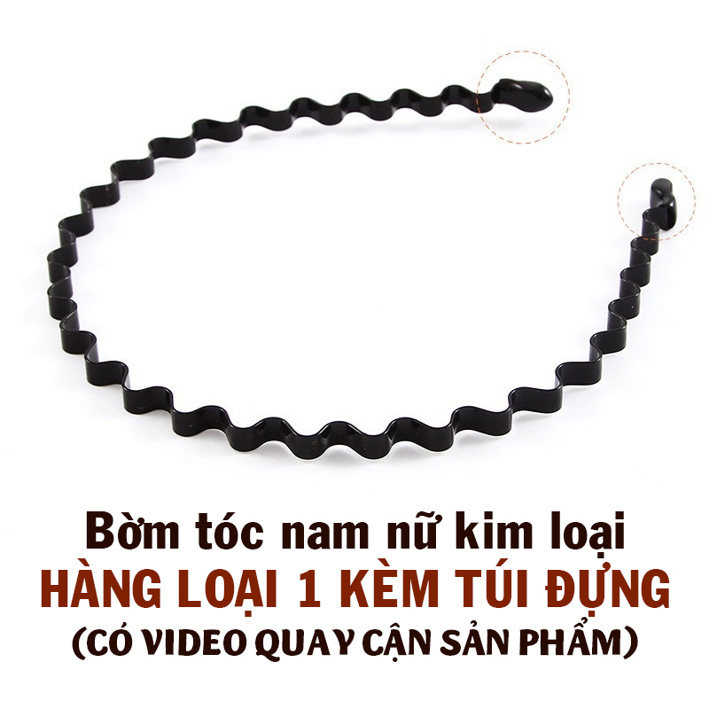 Bờm Tóc Nam Nữ Kim Loại Gợn Sóng Phong Cách Thể Thao Cá Tính