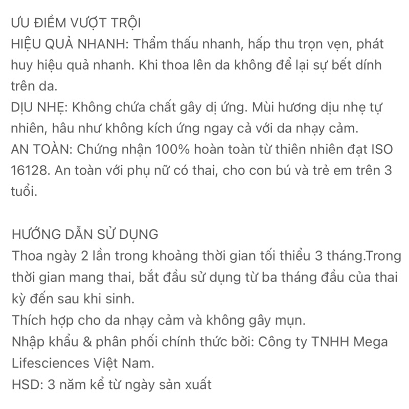 BIO OIL NATURAL  Dầu Thoa Ngừa Rạn Da Dành Cho Da Nhạy Cảm, Dùng Được Cho Bà Bầu Và Em Bé