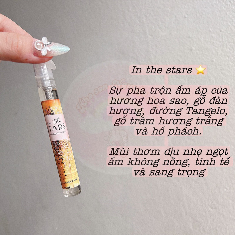 Bodymist chai chiết 10ml mùi hot trend
