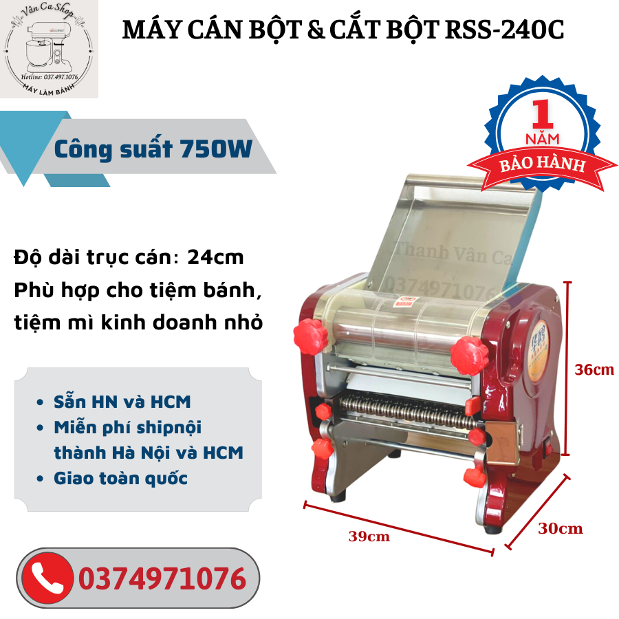 Máy cán bột và cắt bột RSS -240 máng cán 24cm