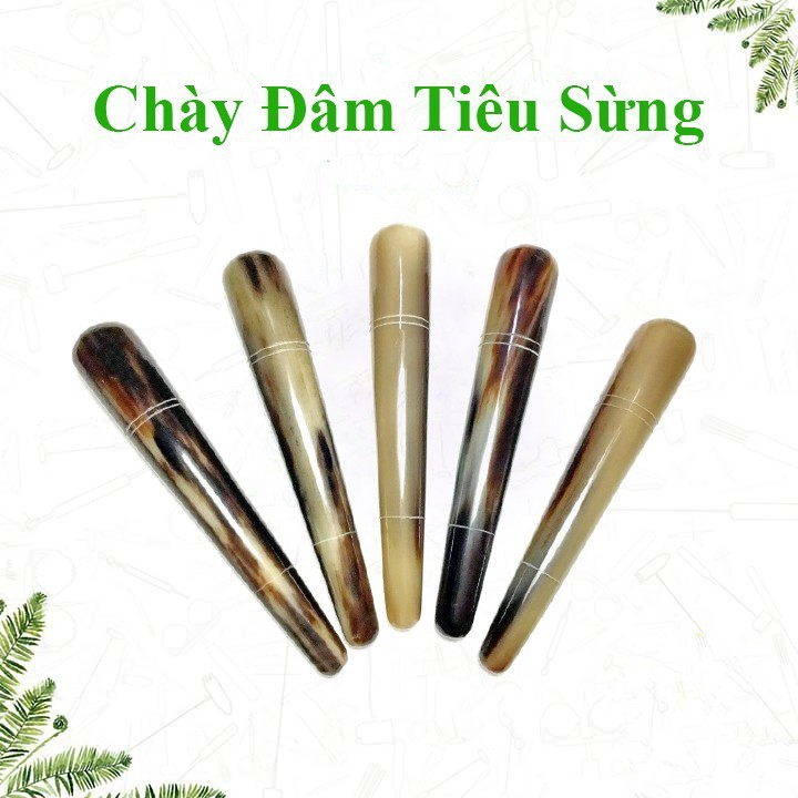 Dụng cụ diện chẩn - Chày đâm tiêu sừng trâu (chày day huyệt) - massage cổ vai gáy, ấn huyệt giảm đau nhức toàn thân...