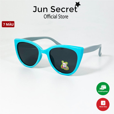 (Tặngkèmkính)Kính mát trẻ em JunSecret gọng nhựa dẻo,tròng chống tia Uv dành cho bé từ 2-8T JS11059