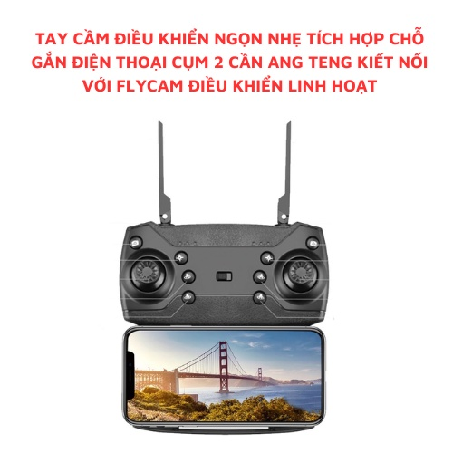 Flycam ,Flaycam, Máy Bay Điều Khiển Từ Xa E88 Pro Drone 4K HD Camera Kép Có Định Vị 1080P WiFi Tặng Kèm Pin Dự Phòng