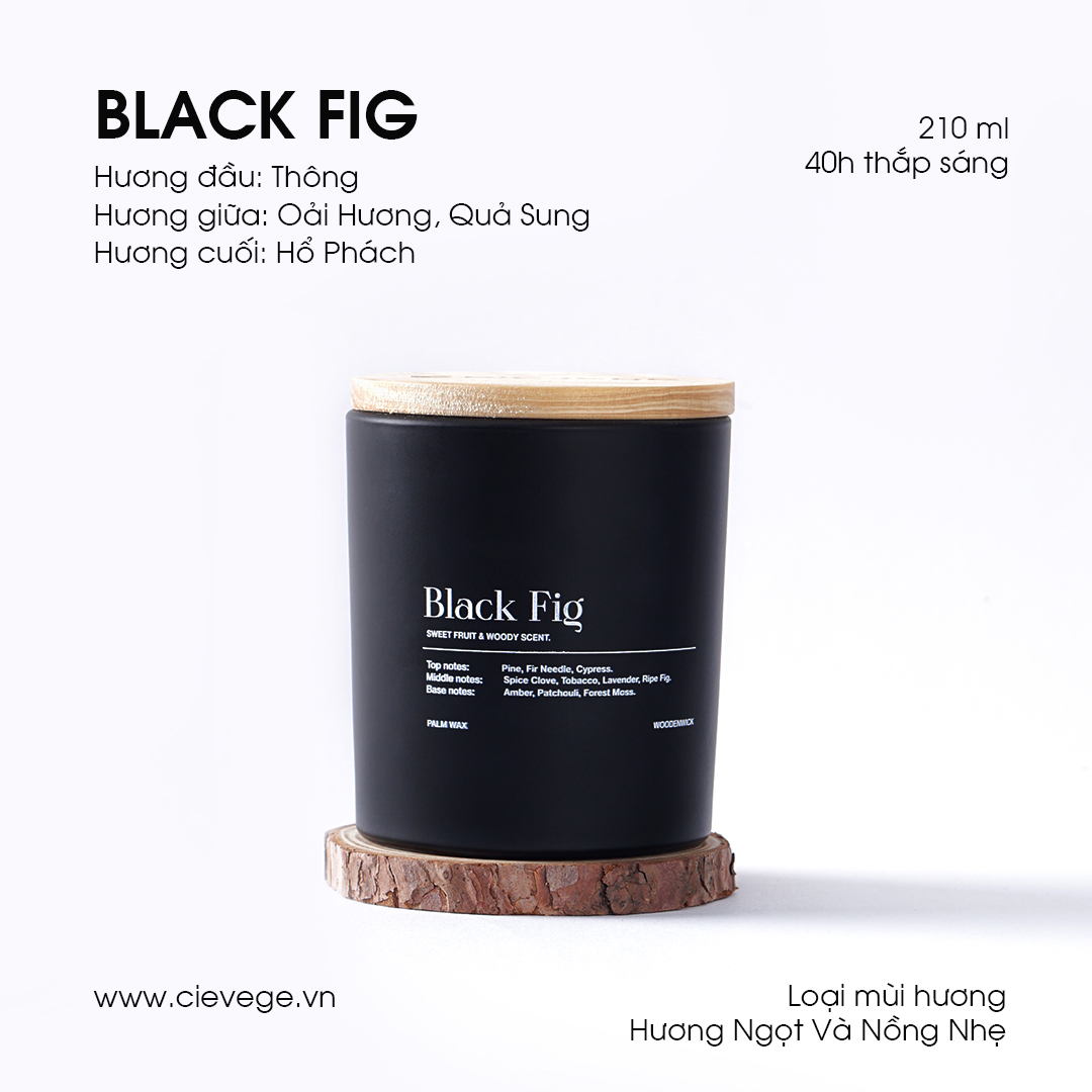 BST Black Muse - Nến thơm BLACK FIG - Hương ngọt giúp dễ ngủ, thư giãn, thoải mái, lãng mạn, 210ml & 300ml