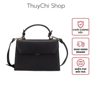 Túi xách nữ đeo chéo, túi xách công sở da sần khóa cài size 22 - TXN035