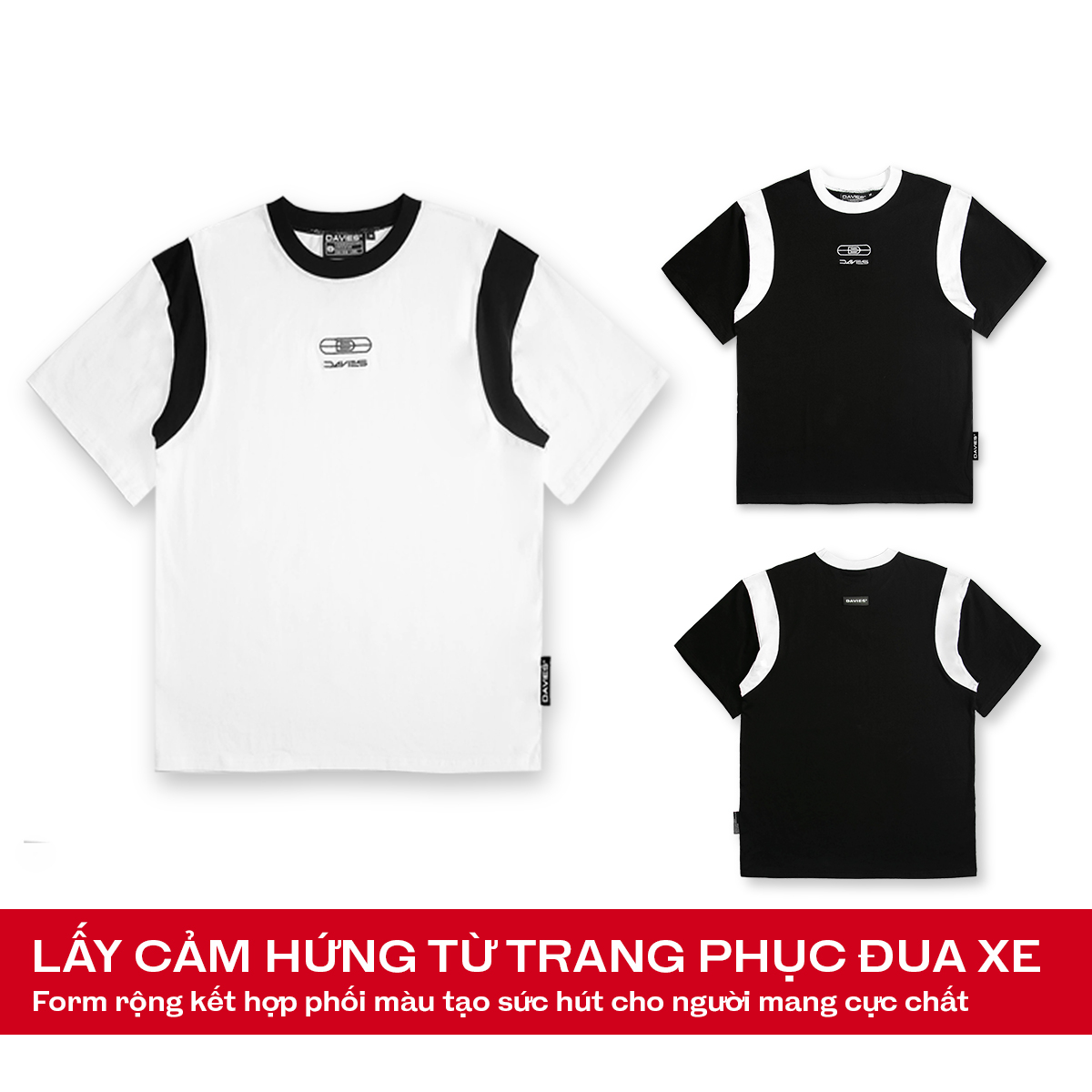 Áo phông local brand đẹp phối màu nam nữ form rộng DAVIES