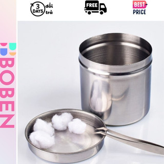Hũ inox đựng bông đựng cồn Spa y tế