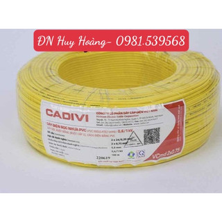 Cuộn 100m - dây điện đôi cadivi 2x24 giao màu ngẫu nhiên