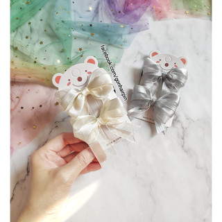 Set combo kẹp và cột tóc nơ voan