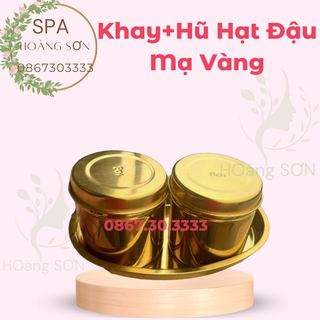 Khay hạt đậu,hũ inox 304 mạ vàng | khay hũ vàng