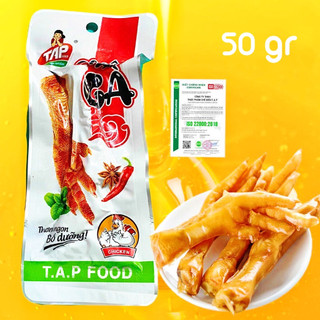 Chân gà cay tứ xuyên siêu to siêu ngon chính hãng tap food 50gr - cân gà cay ủ vị siêu to ăn vặt 50gr/cái