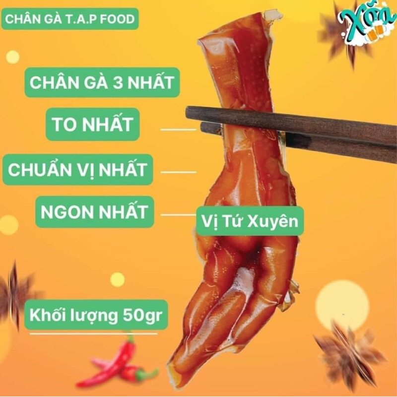 Combo 10 chân gà cay Tứ Xuyên siêu ngon 50gr - Chân gà ủ vị cay siêu to hãng TAP food 50gr